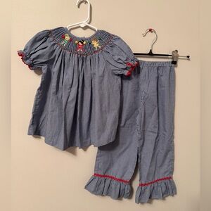This & That Smocked Cheerleader Matching Set